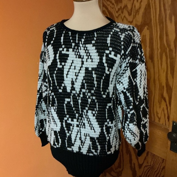 Vintage 80s sparkly abstract art sweater - Picture 6 of 10